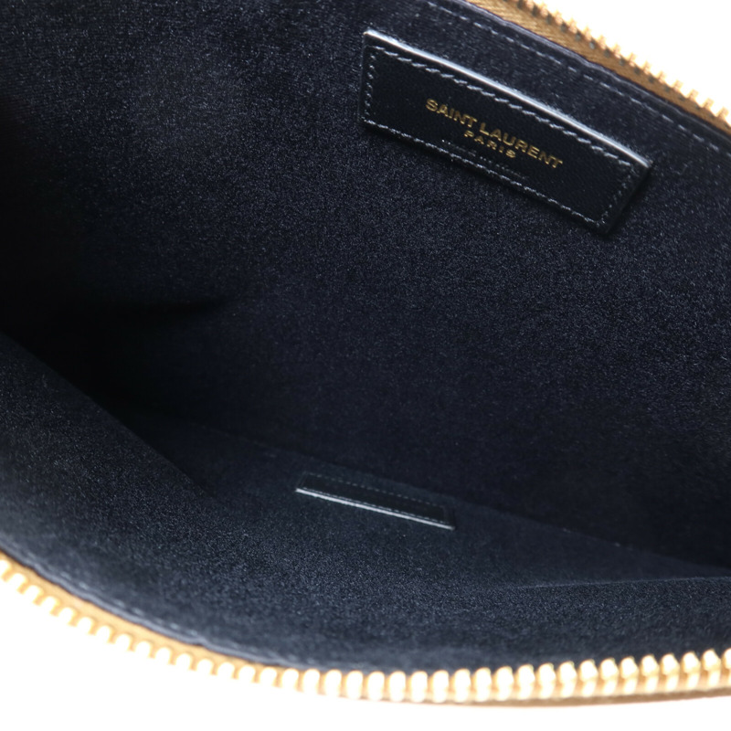 YVES SAINT LAURENT 絨布Pouch金扣手拿包-4