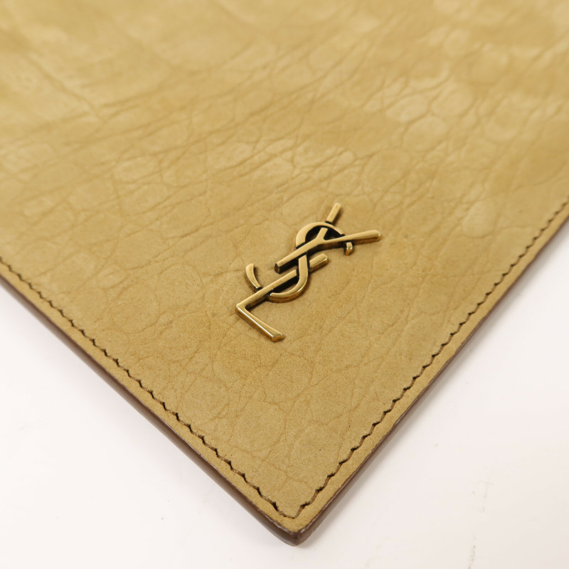 YVES SAINT LAURENT 絨布Pouch金扣手拿包-7