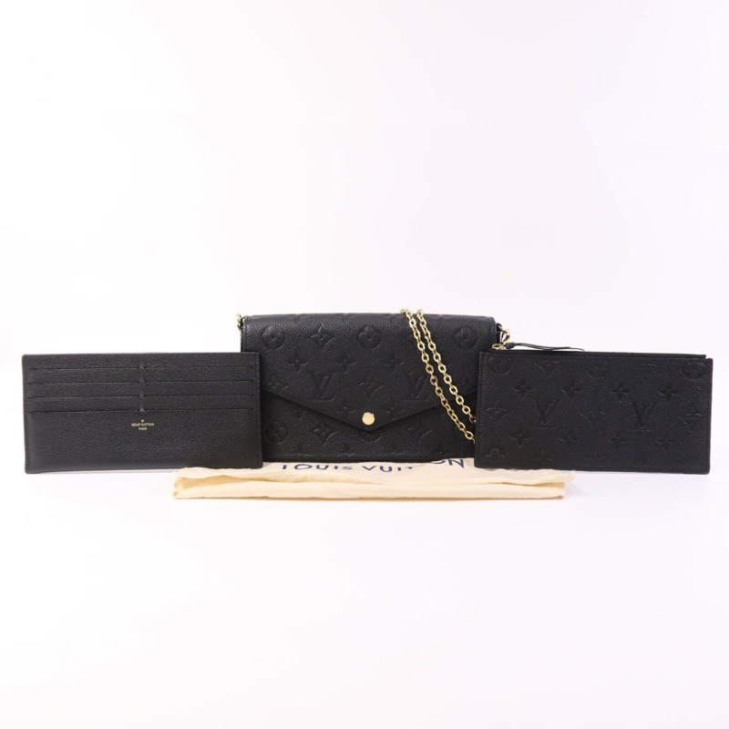 LOUIS VUITTON Monogram Empreinte Felicie Pochette 金扣鏈帶肩背袋-8