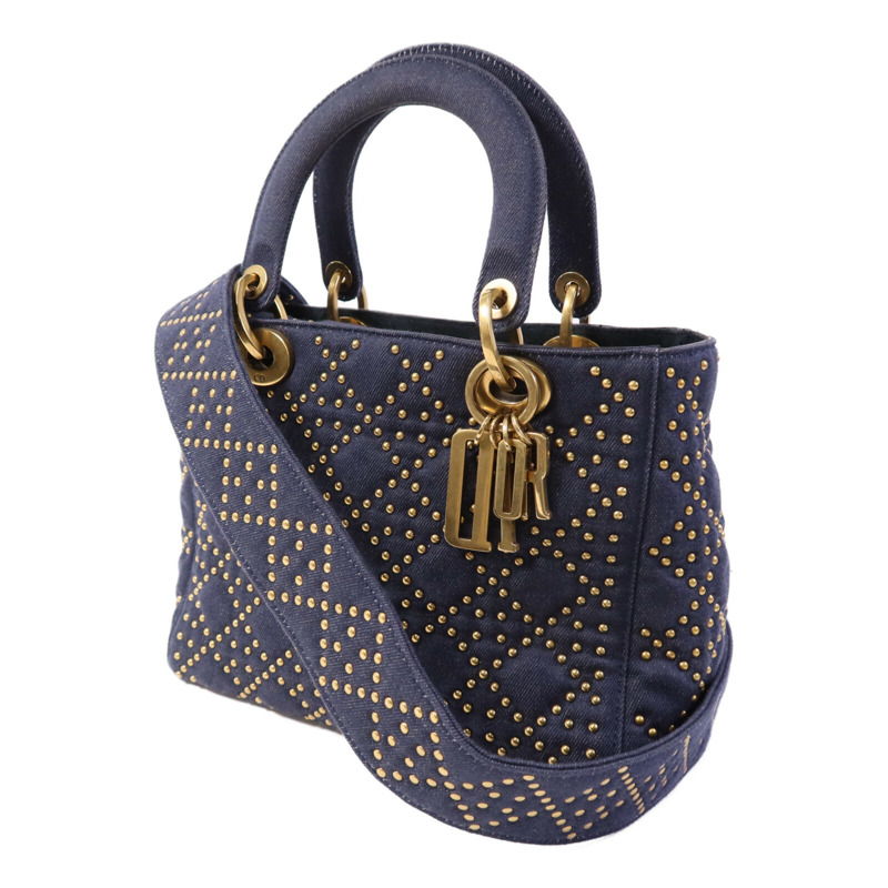 Dior Denim Lady Dior Tote金扣手挽肩背兩用袋-2