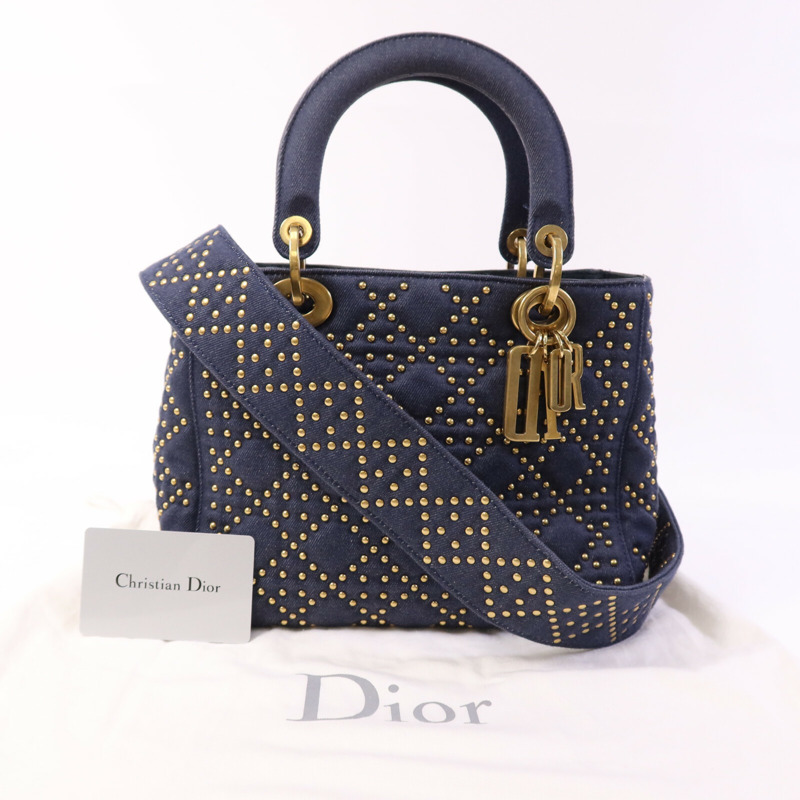 Dior Denim Lady Dior Tote金扣手挽肩背兩用袋-8