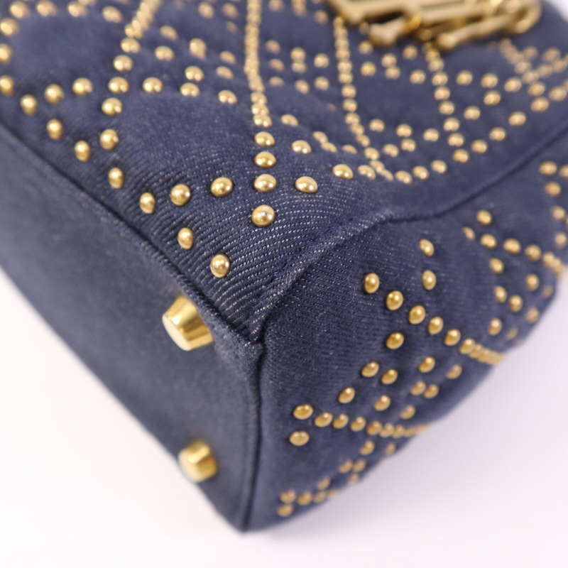 Dior Denim Lady Dior Tote金扣手挽肩背兩用袋-9