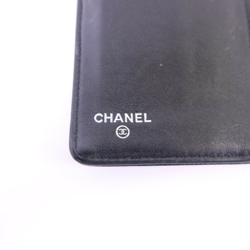 CHANEL 牛皮皮革Long Bifold Wallet銀扣長錢包-6