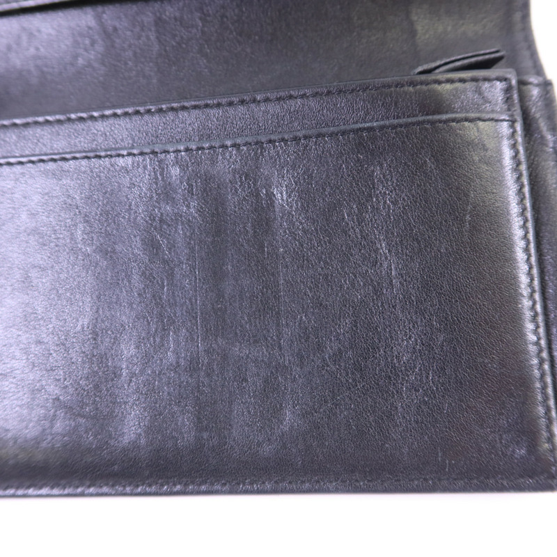 CHANEL 牛皮皮革Long Bifold Wallet銀扣長錢包-18