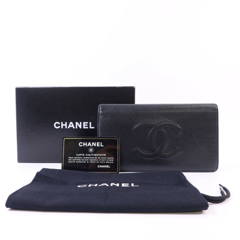 CHANEL 牛皮皮革Long Bifold Wallet銀扣長錢包-20