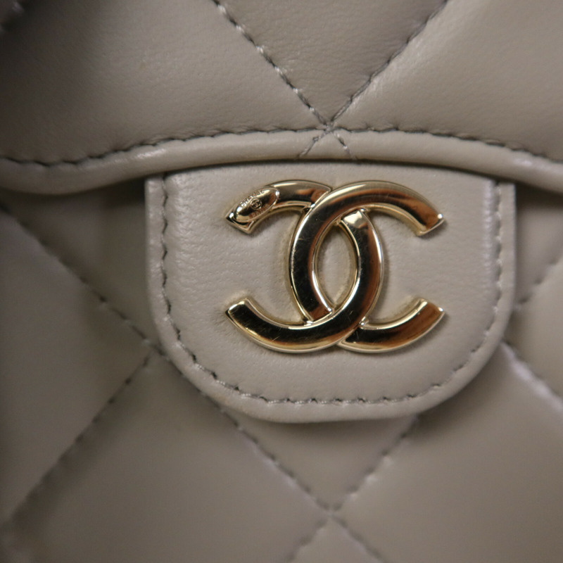 CHANEL 羊皮皮革Chain Shoulder Bag金扣鏈帶肩背袋-6