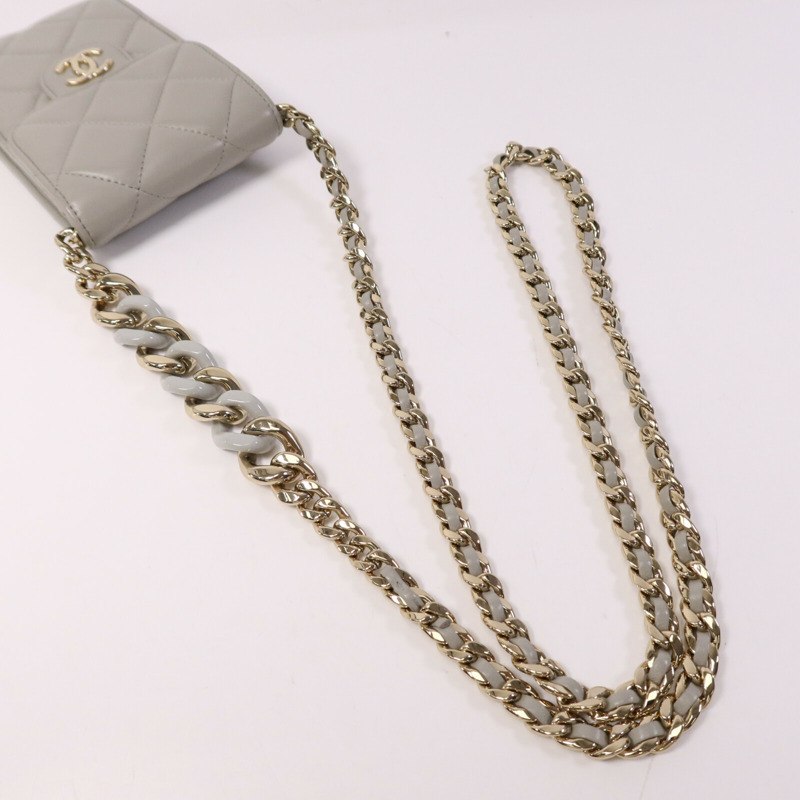 CHANEL 羊皮皮革Chain Shoulder Bag金扣鏈帶肩背袋-8