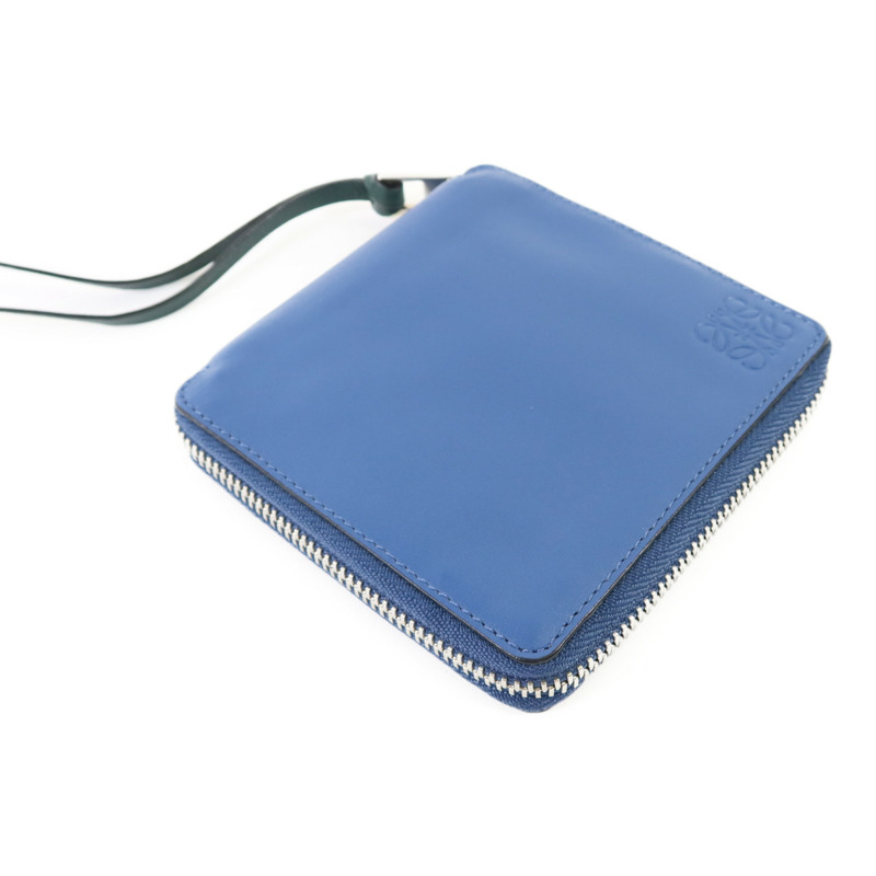 LOEWE 牛皮皮革Round Wallet銀扣錢包-2