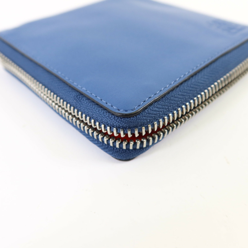 LOEWE 牛皮皮革Round Wallet銀扣錢包-10