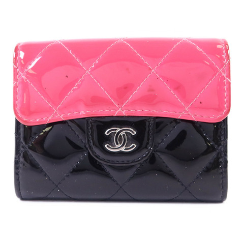 CHANEL 漆皮皮革Card Case銀扣卡片套