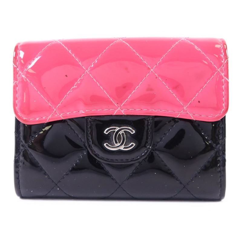 CHANEL 漆皮皮革Card Case銀扣卡片套-0
