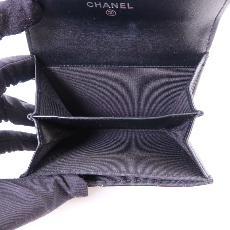 CHANEL 漆皮皮革Card Case銀扣卡片套-4