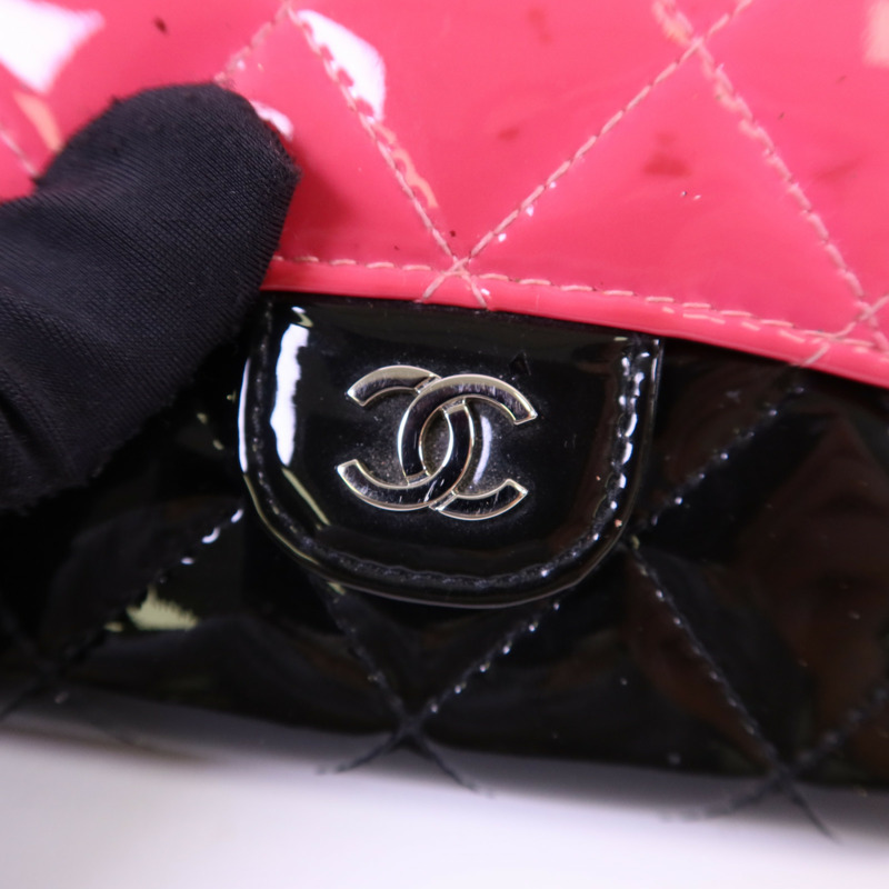 CHANEL 漆皮皮革Card Case銀扣卡片套-8