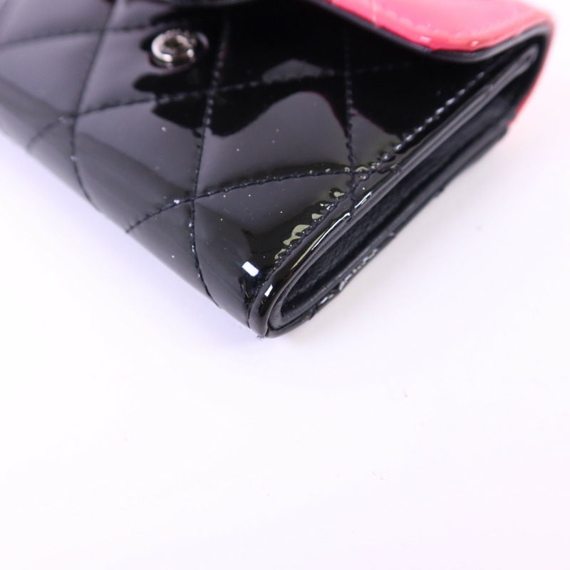 CHANEL 漆皮皮革Card Case銀扣卡片套-9