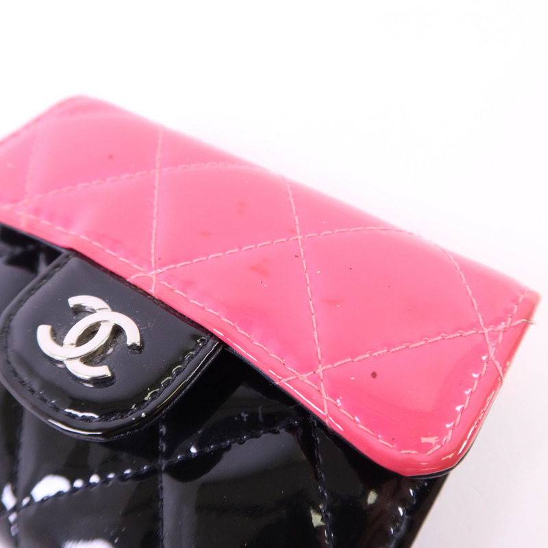 CHANEL 漆皮皮革Card Case銀扣卡片套-13