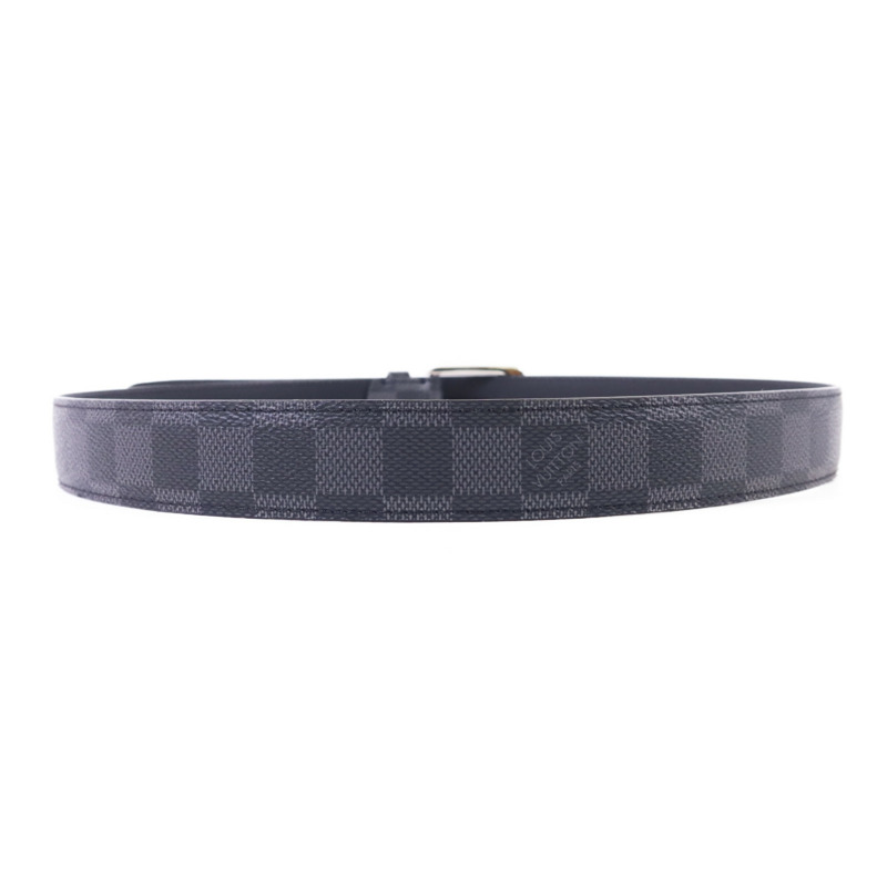 LOUIS VUITTON Damier Graphite Belt銀扣皮帶-3