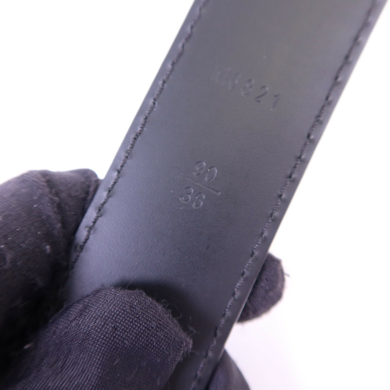 LOUIS VUITTON Damier Graphite Belt銀扣皮帶-8
