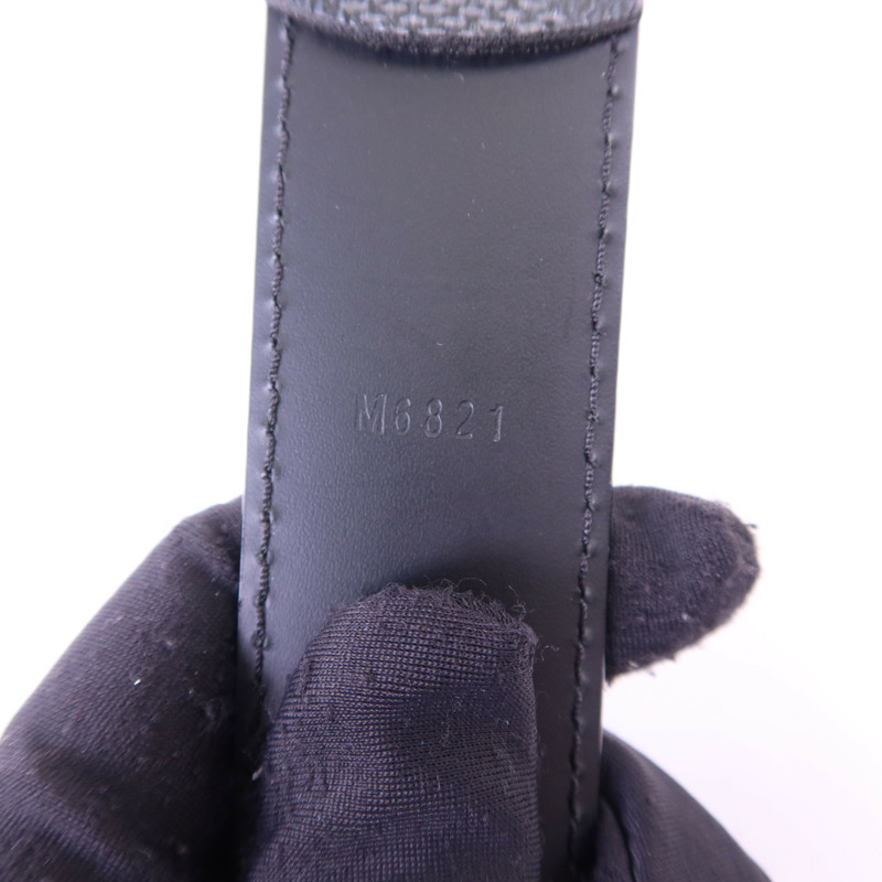 LOUIS VUITTON Damier Graphite Belt銀扣皮帶-9