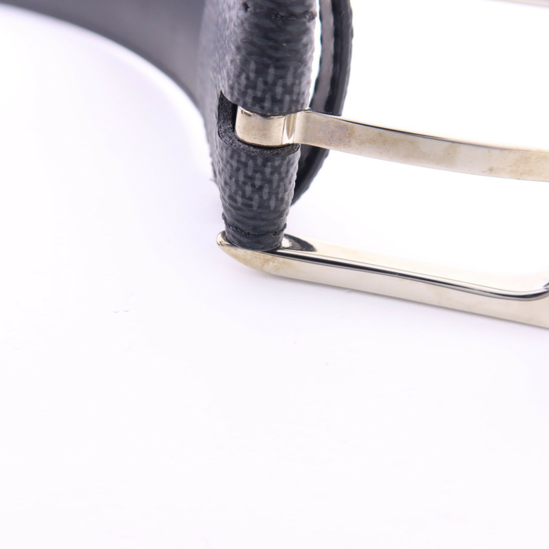 LOUIS VUITTON Damier Graphite Belt銀扣皮帶-12
