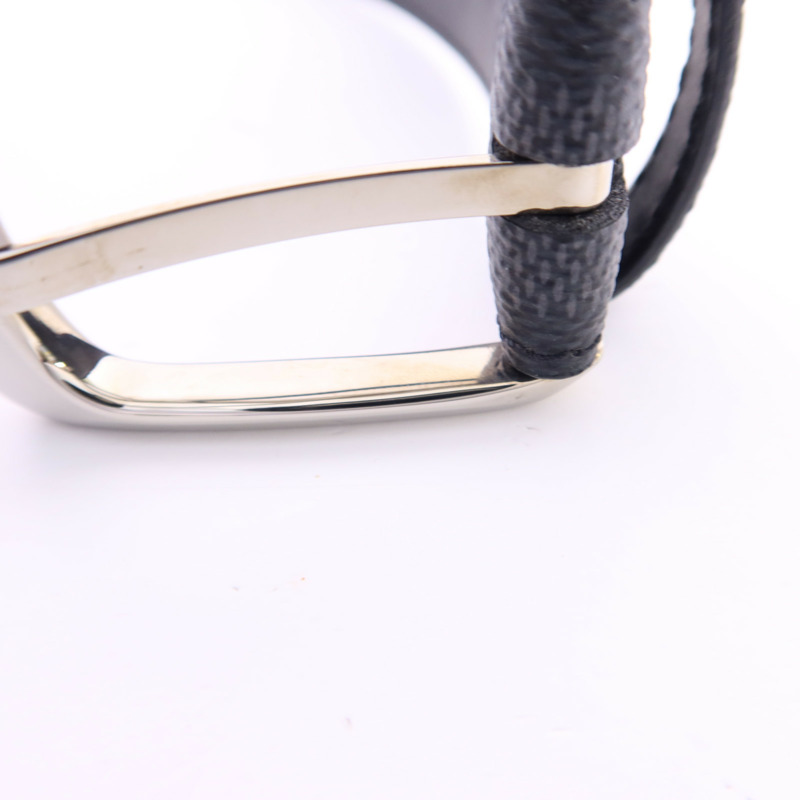 LOUIS VUITTON Damier Graphite Belt銀扣皮帶-13