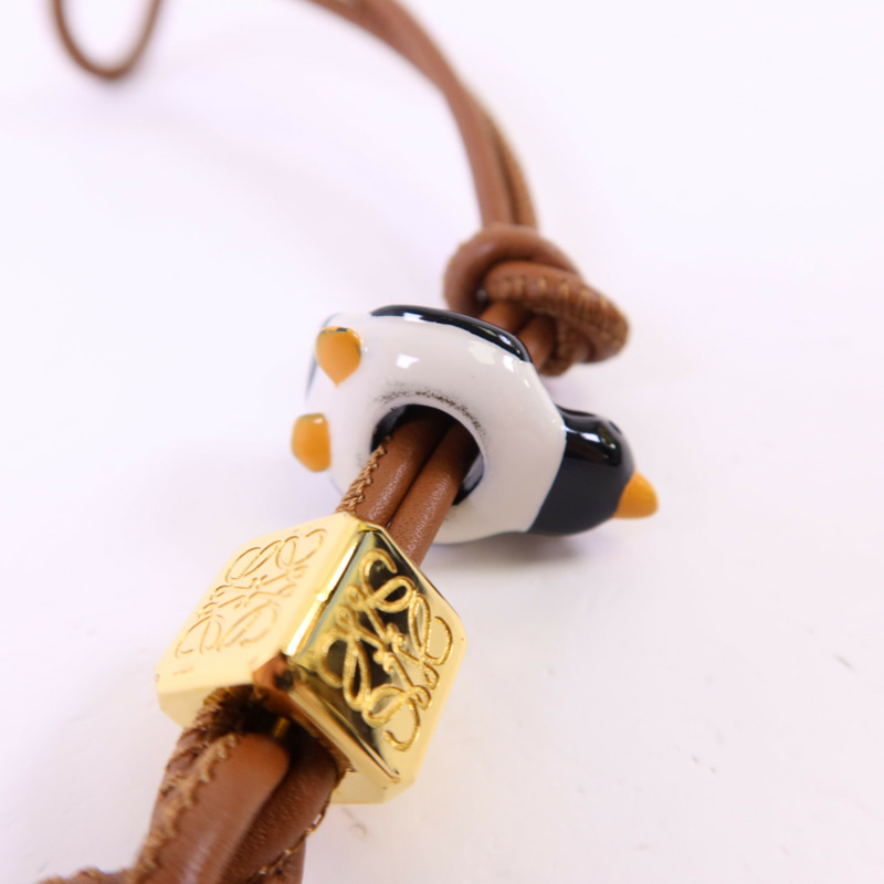 LOEWE 牛皮皮革/金屬/玻璃Charm掛飾-7