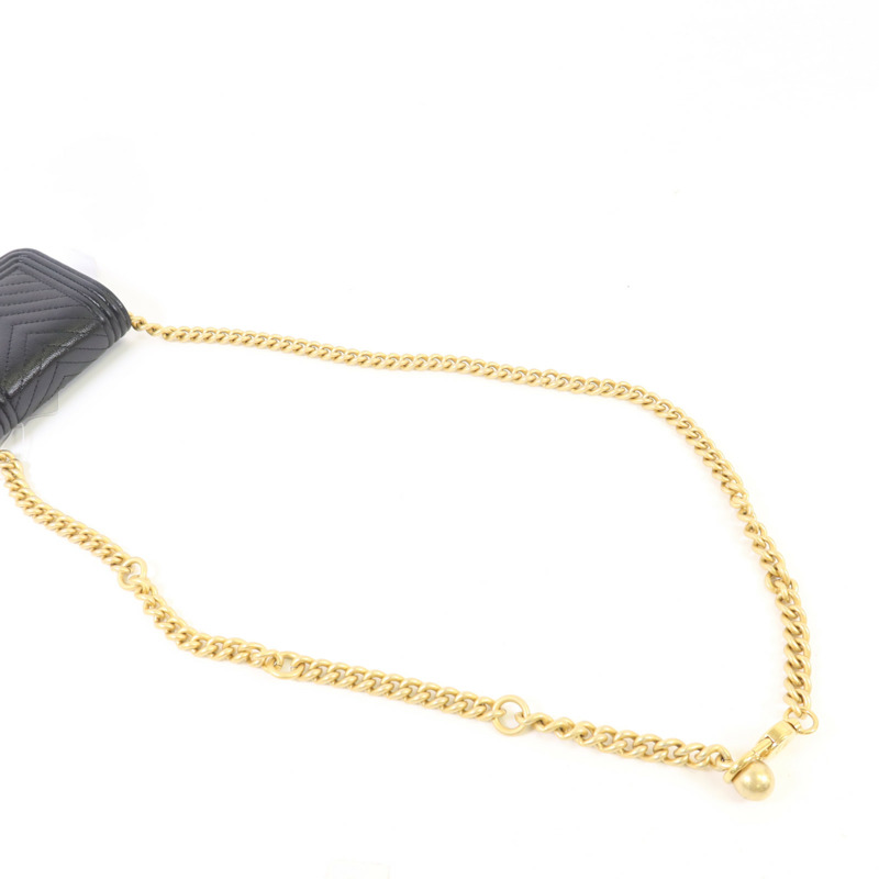 CHANEL 牛皮皮革Boy Belt Bag金扣鏈帶腰包-4