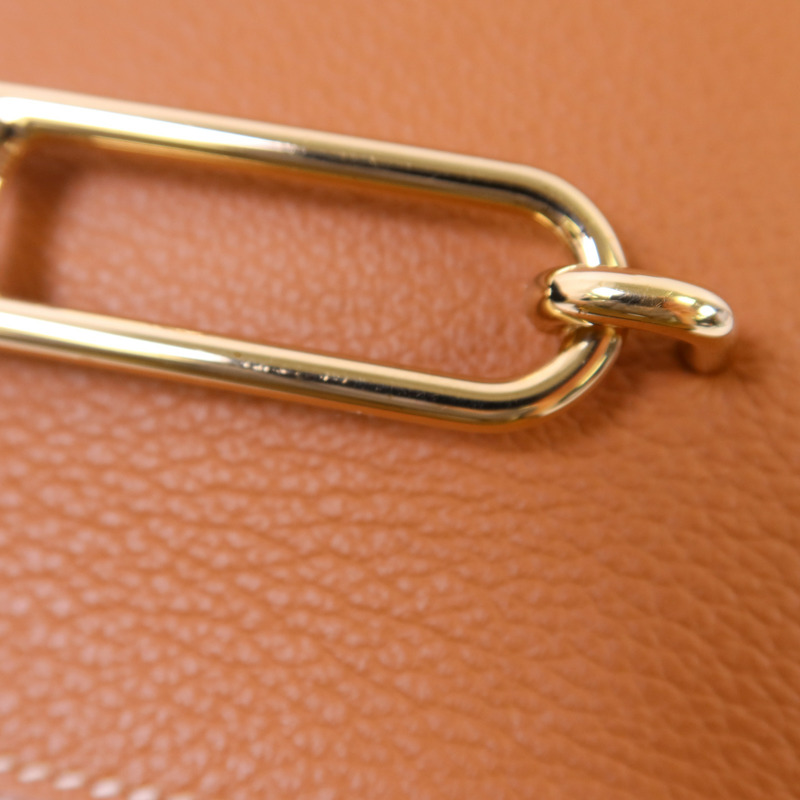 HERMES Evercolor皮革Roulis Slim金扣錢包Gold-9