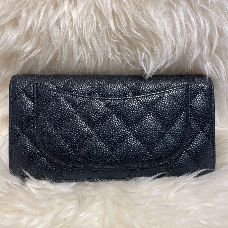 Chanel 黑色長夾包-1