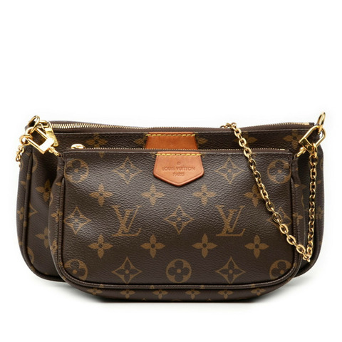 路易威登 Monogram Multi Pochette Accessoires 手提包/單肩包 2WAY M44813 棕色皮革 女士 LOUIS VUITTON