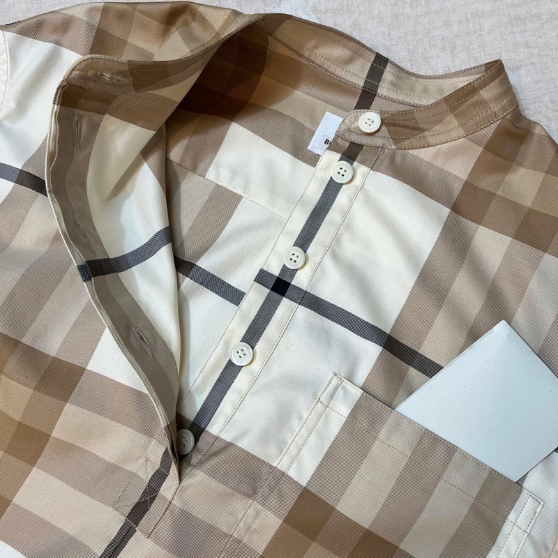 BURBERRY 英國冰霜白格紋洋裝UK4-7