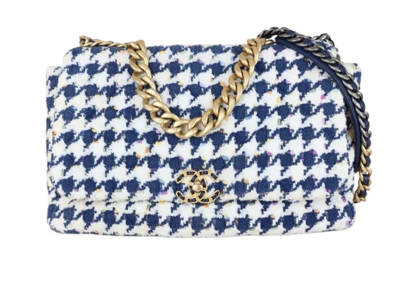 「JL精品代購」9新 Chanel 香奈兒 19 Maxi千鳥格-3