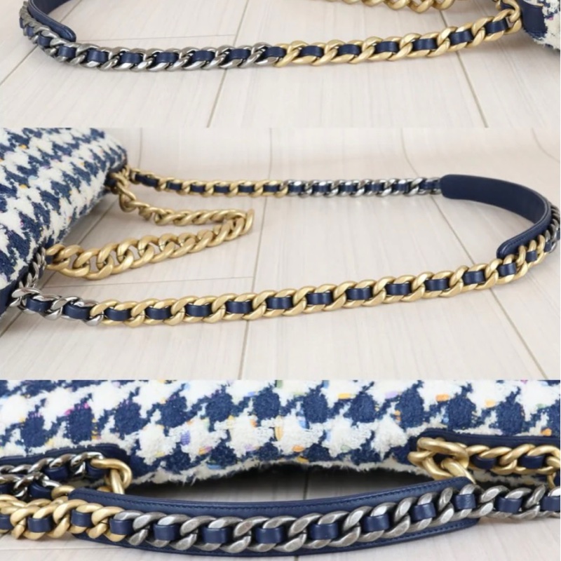 「JL精品代購」9新 Chanel 香奈兒 19 Maxi千鳥格-11