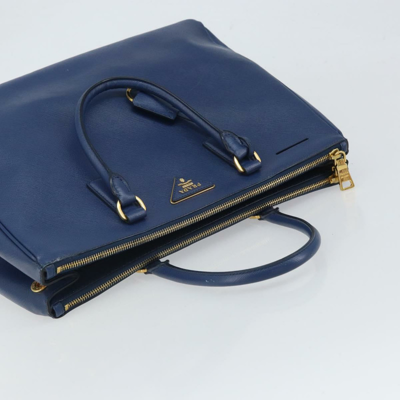 【日本直送】PRADA 手提包 皮革 藍色 金色 Auth mr1971-5