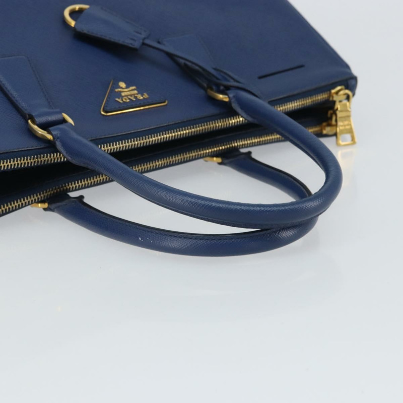 【日本直送】PRADA 手提包 皮革 藍色 金色 Auth mr1971-6