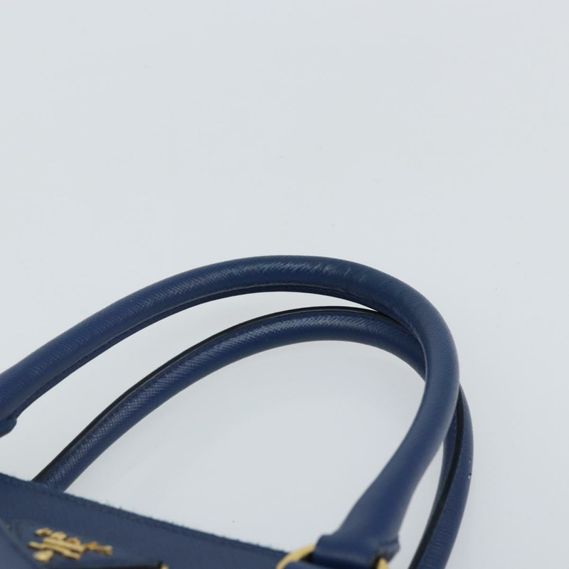 【日本直送】PRADA 手提包 皮革 藍色 金色 Auth mr1971-7