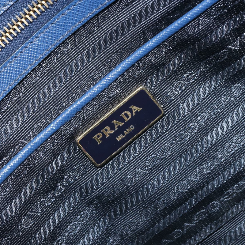 【日本直送】PRADA 手提包 皮革 藍色 金色 Auth mr1971-17