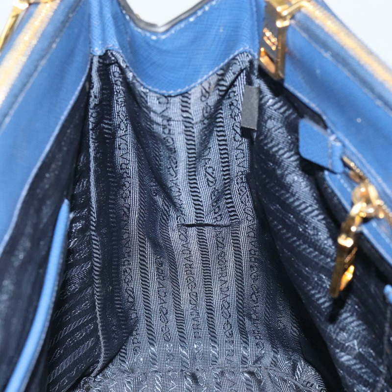 【日本直送】PRADA 手提包 皮革 藍色 金色 Auth mr1971-19