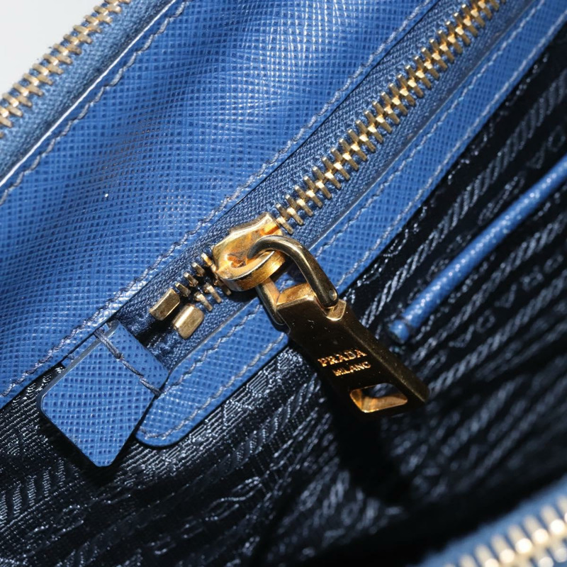 【日本直送】PRADA 手提包 皮革 藍色 金色 Auth mr1971-20