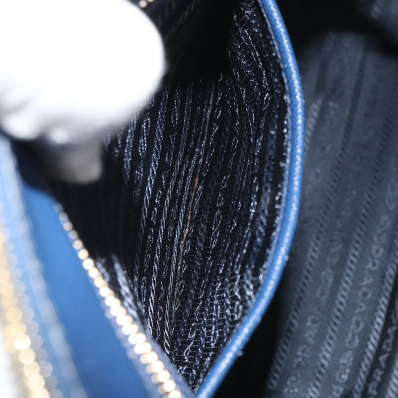 【日本直送】PRADA 手提包 皮革 藍色 金色 Auth mr1971-22