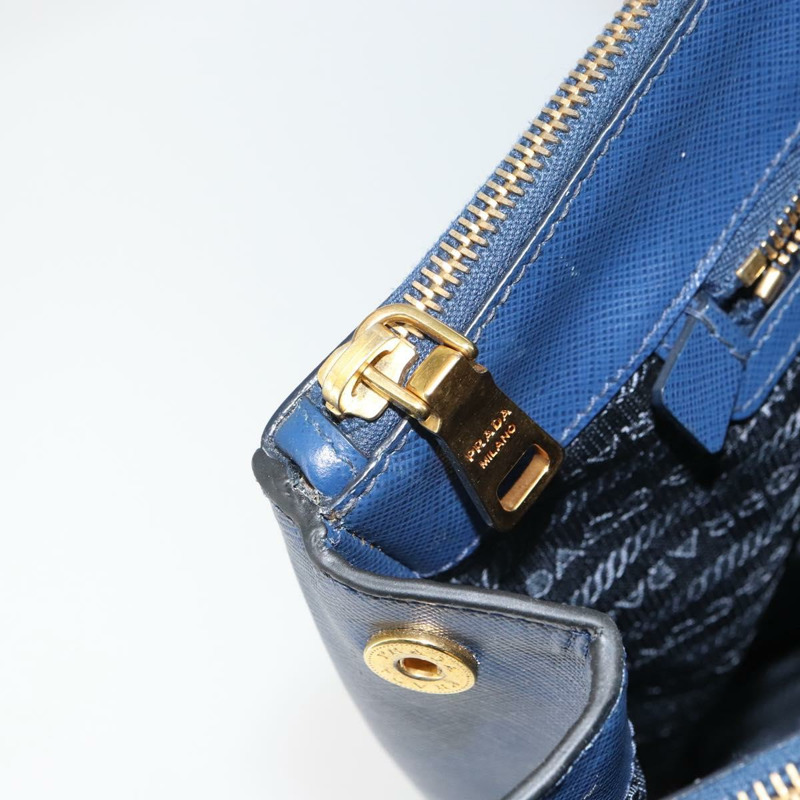 【日本直送】PRADA 手提包 皮革 藍色 金色 Auth mr1971-23