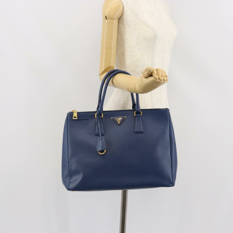 【日本直送】PRADA 手提包 皮革 藍色 金色 Auth mr1971-25