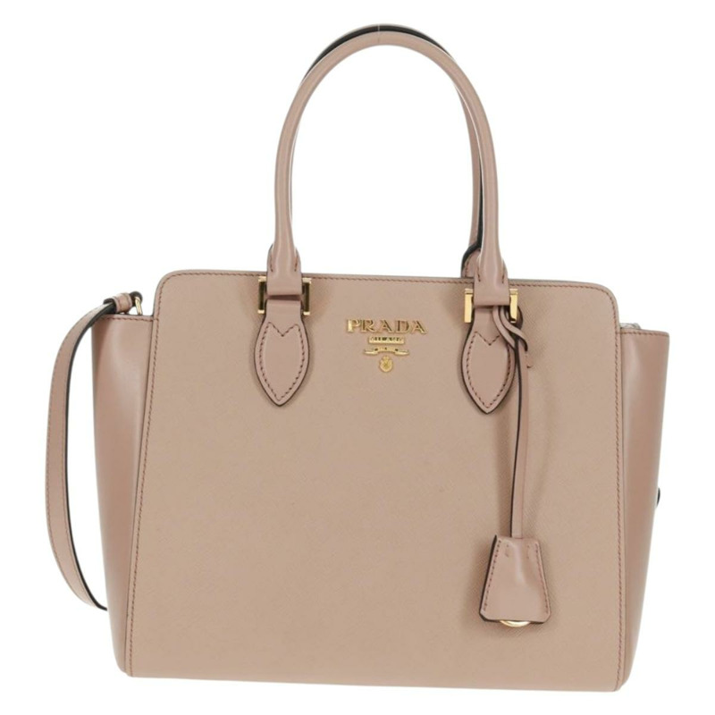 【日本直送】PRADA 手提包 Safiano 皮革 2way 粉金配色 Auth 154260SAV-12