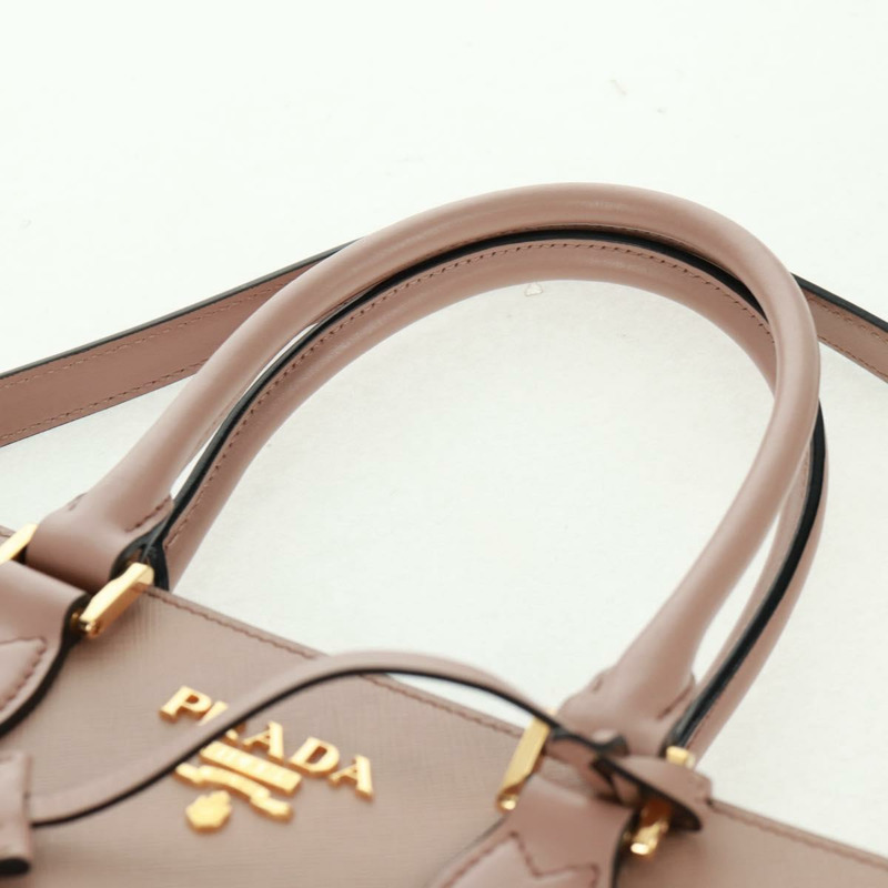 【日本直送】PRADA 手提包 Safiano 皮革 2way 粉金配色 Auth 154260SAV-14