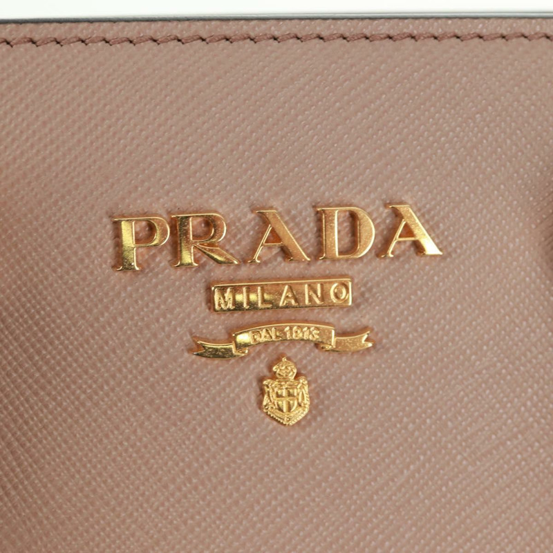 【日本直送】PRADA 手提包 Safiano 皮革 2way 粉金配色 Auth 154260SAV-20
