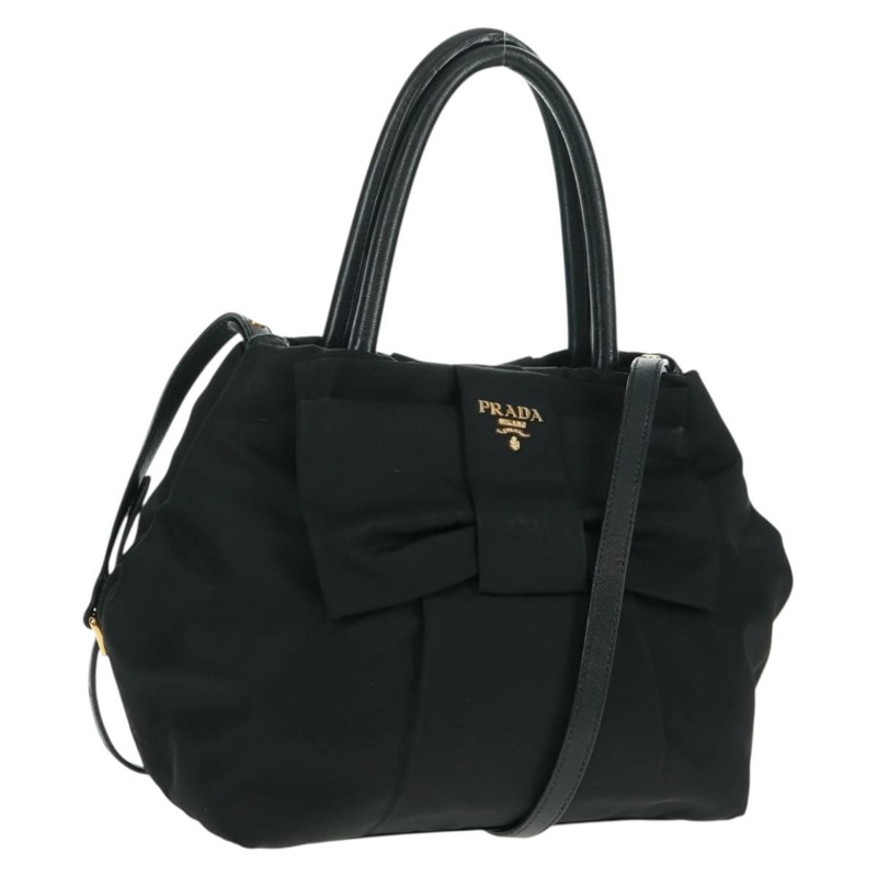 【日本直送】PRADA 尼龍皮革雙肩包 黑色 金色 正品 166142V-0