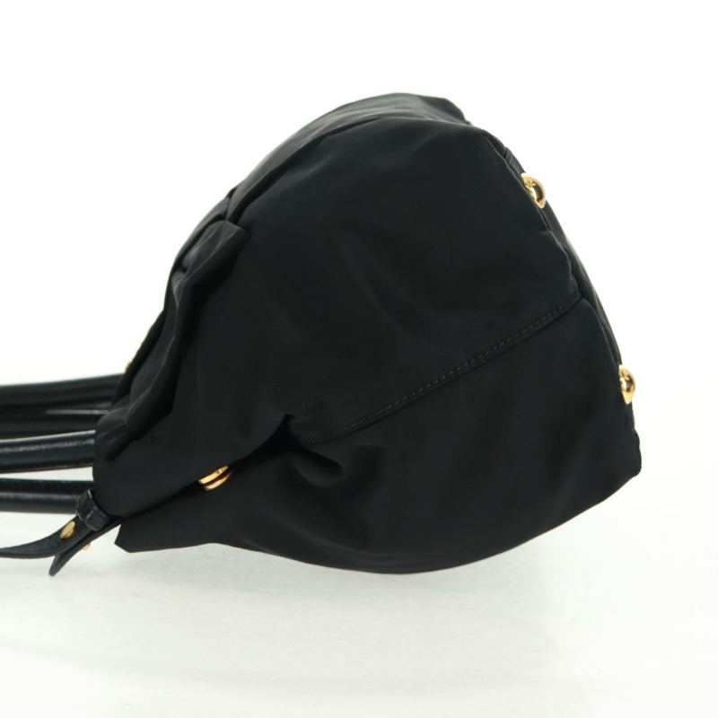 【日本直送】PRADA 尼龍皮革雙肩包 黑色 金色 正品 166142V-3