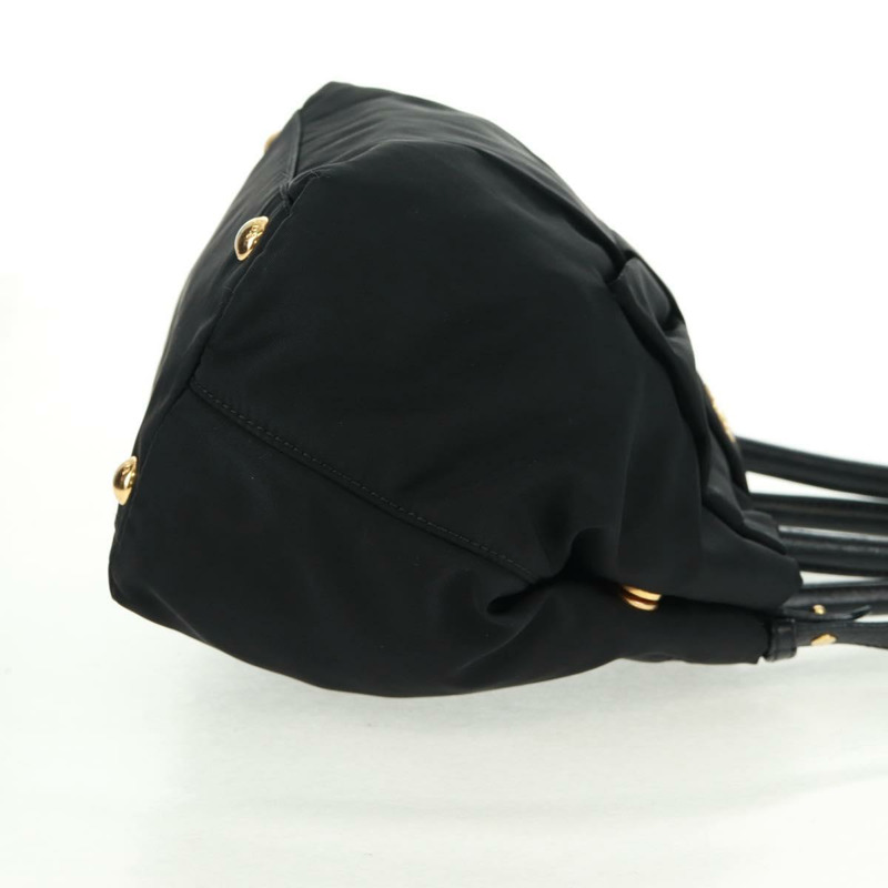 【日本直送】PRADA 尼龍皮革雙肩包 黑色 金色 正品 166142V-4