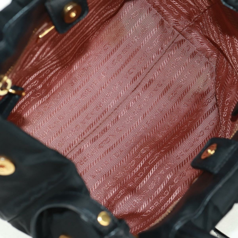 【日本直送】PRADA 尼龍皮革雙肩包 黑色 金色 正品 166142V-8