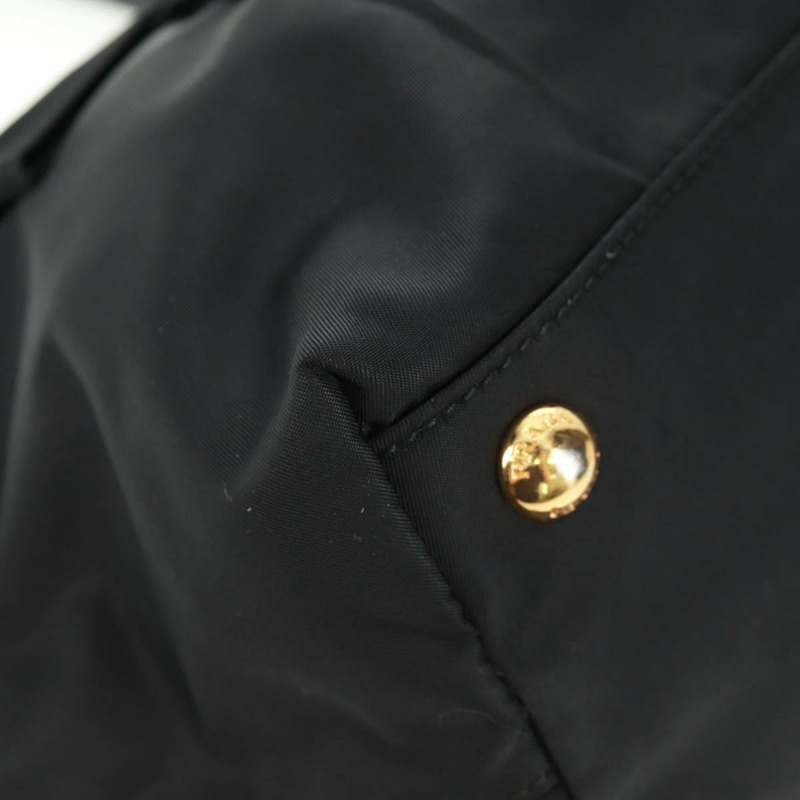 【日本直送】PRADA 尼龍皮革雙肩包 黑色 金色 正品 166142V-16