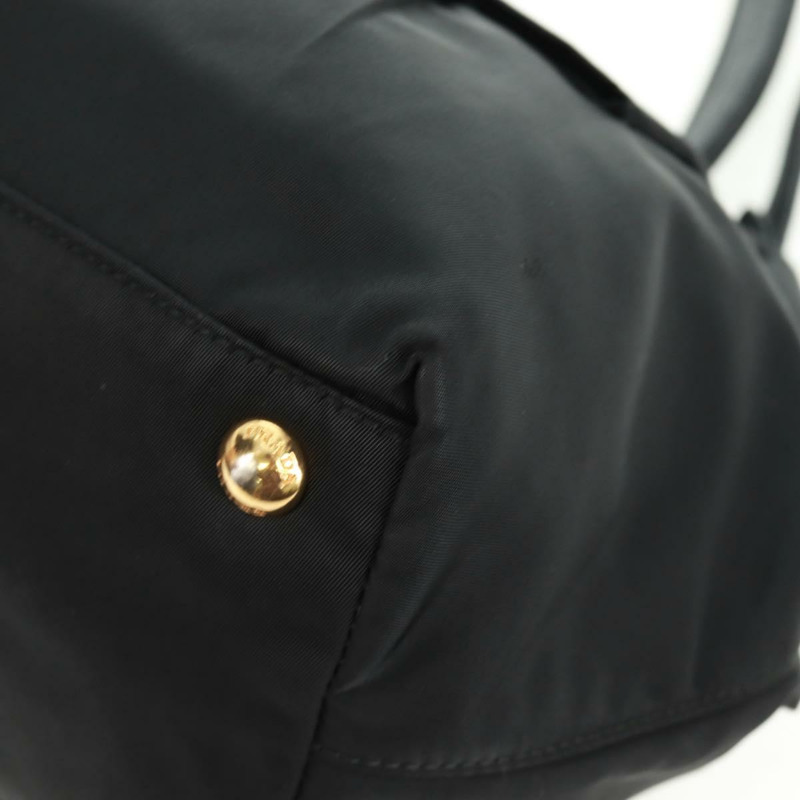【日本直送】PRADA 尼龍皮革雙肩包 黑色 金色 正品 166142V-17